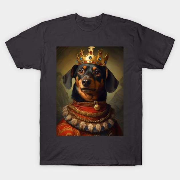 German Dachshund The King T-Shirt by AestheticsArt81